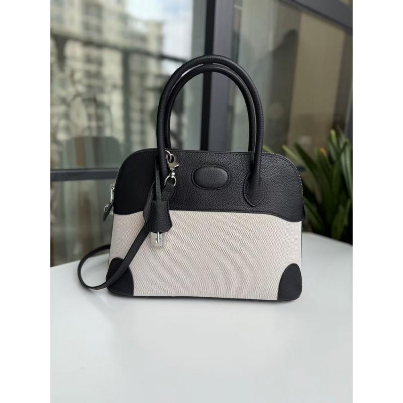 Womens Genuine Leather Bowling Bag Shell Handbag Shoulder Crossbody 2025 Fashion