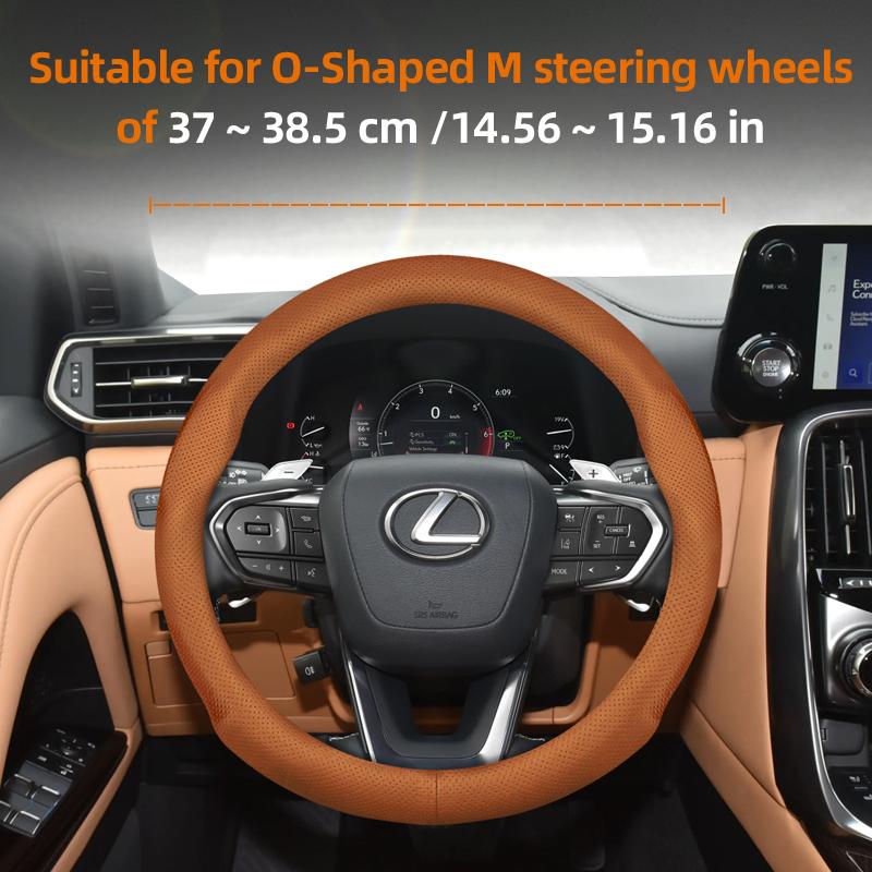 Suitable for Lexus Ultra-Thin Breathable Leather Steering Wheel Cover Suitable for Is250 Gs300 Lx 570 Nx Is350 2019 Es350 Gx460 Is 300 Ls400 Is300 202