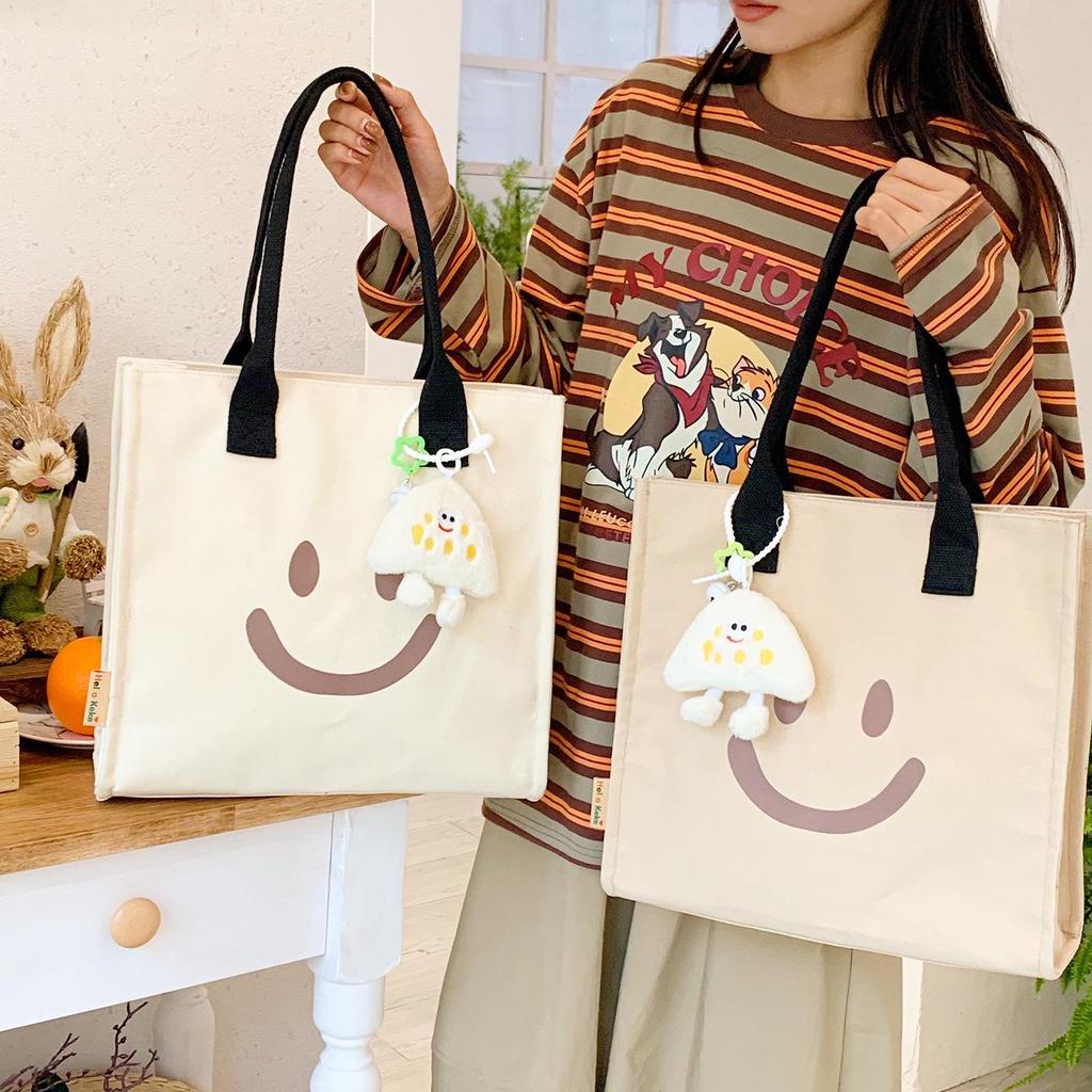 Korean Lazy Style Large Canvas Tote Bag - Fashionable, Versatile, High-End Women's Commuter Shoulder Bag