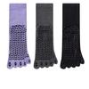 Women's Non-slip Five-finger Yoga Socks - Mid-calf, Long, Professional for Autumn/Winter Pilates and Indoor Sports Fitness