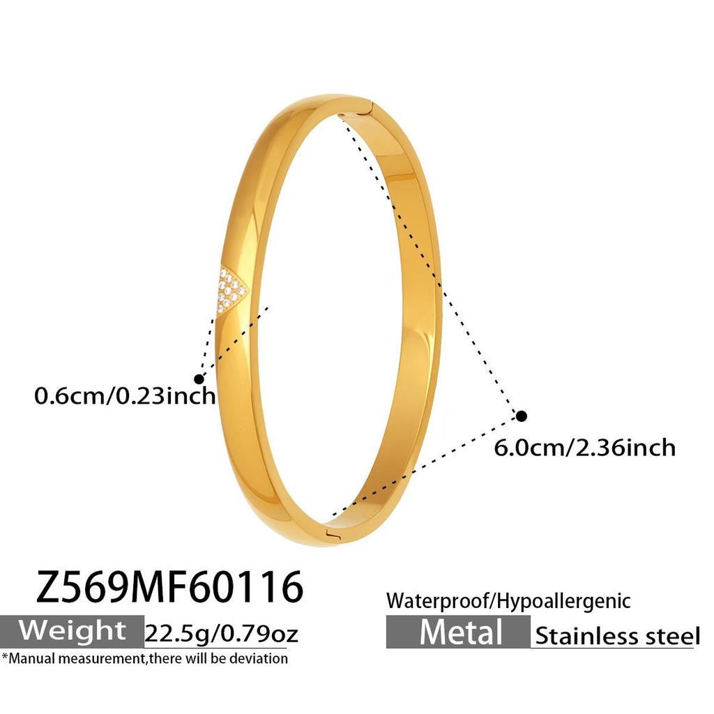 Sada geometrických zirkonových náramků pozlacená 18K zlatem - Lehký luxus a elegantní design