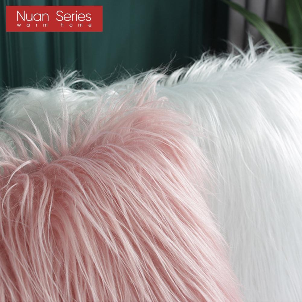 1PC Nuan Series Fashionable and Trendy Solid Colored Plush Comfortable Pillowcase for Car Sofa Office 45x45cm