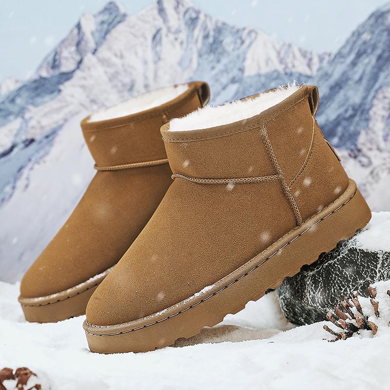 Herren Warme Schuhe mit Fleecefutter Jungen Stiefeletten Mädchen Strapazierfähiger Stiefel Winter Neu Schneestiefel für Damen Rutschfeste Outdoor-Schuhe