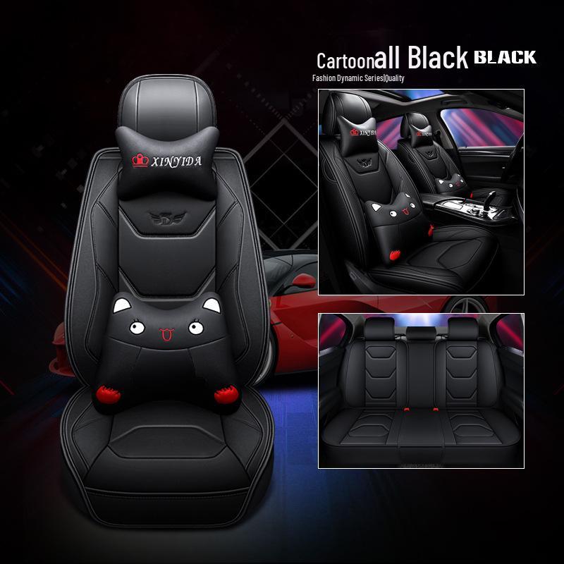 Leopard CT7 Leather Seat Cushion: Universal, All-Season Full Coverage for D22 Navara Rich Pickup.