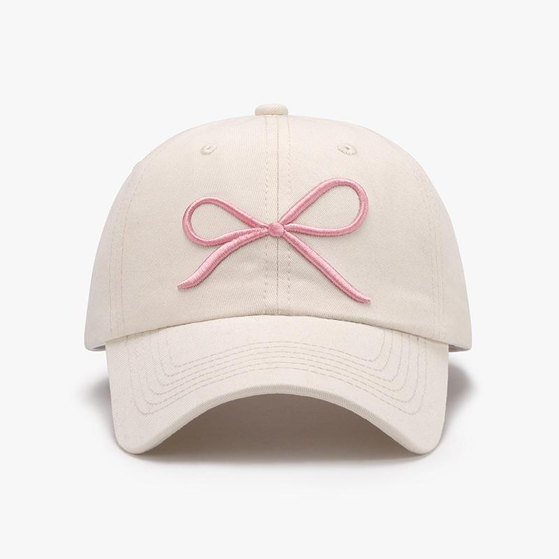 Spring and Summer, Soft Top, Bow, Three-dimensional Embroidery, Women's Baseball Cap, Outdoor Versatile, Breathable Sun Duck Tongue Cap
