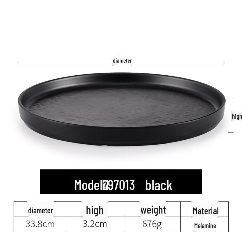 Japanese Style Black Melamine Serving Plate