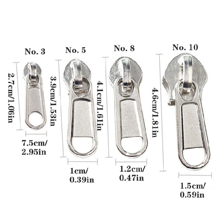 Ensemble de réparation de tête de fermeture éclair en métal 100 pièces Curseur de réparation de fermeture éclair de remplacement Pour vestes Sacs à bagages Projet de couture de vêtements