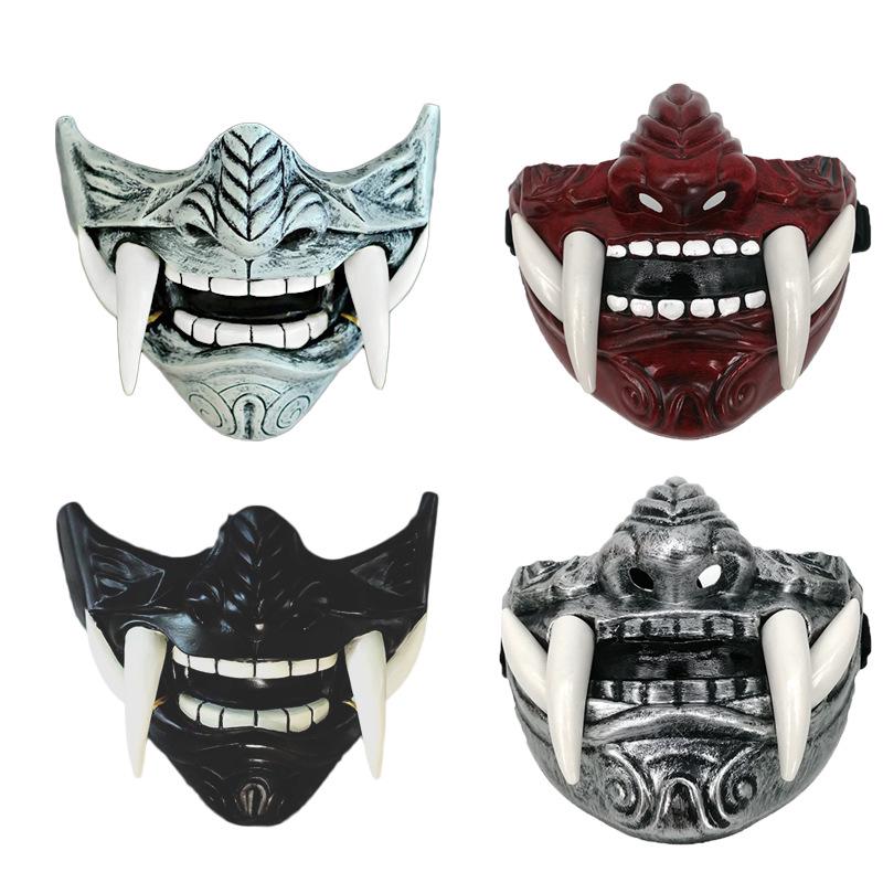 Japanese Hannya Half-Face Mask for Halloween Parties