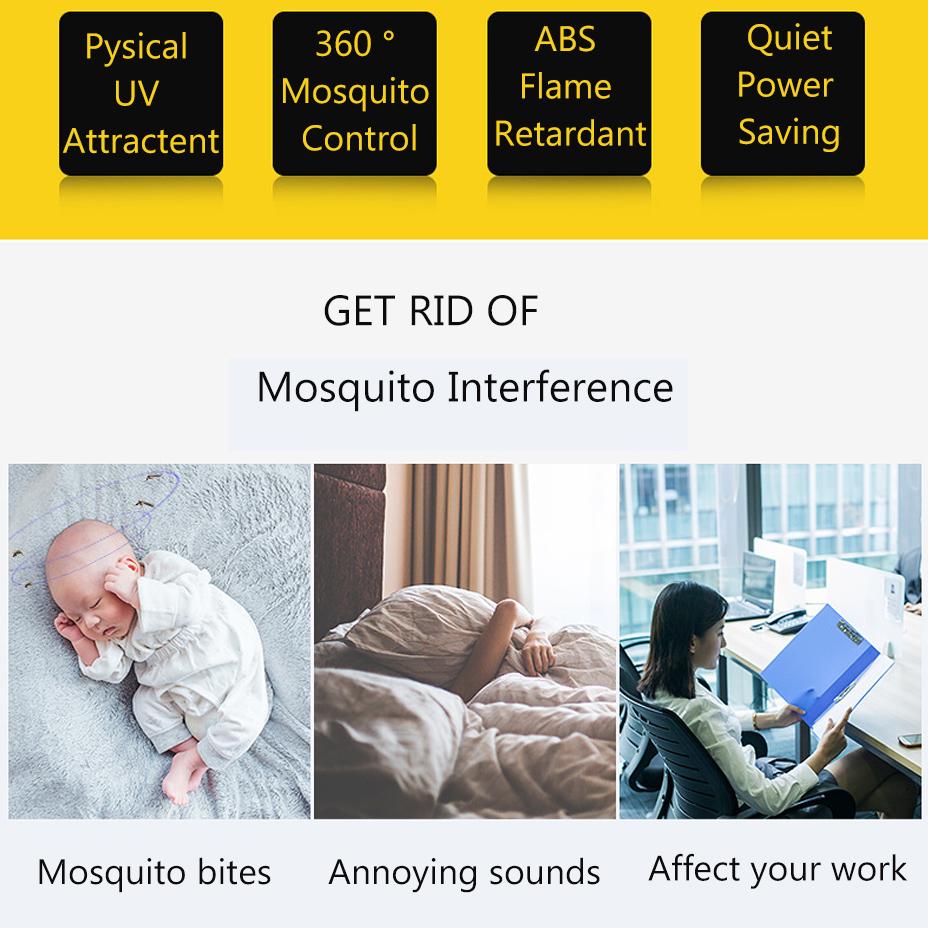 Electric Bug Zapper Mosquito Killer Bug Fly Insect Attractant Trap with UV Light Pests Catcher Lamp