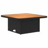 Furniture Set with Cushions 4 Pcs Black and Turquoise PE Rattan