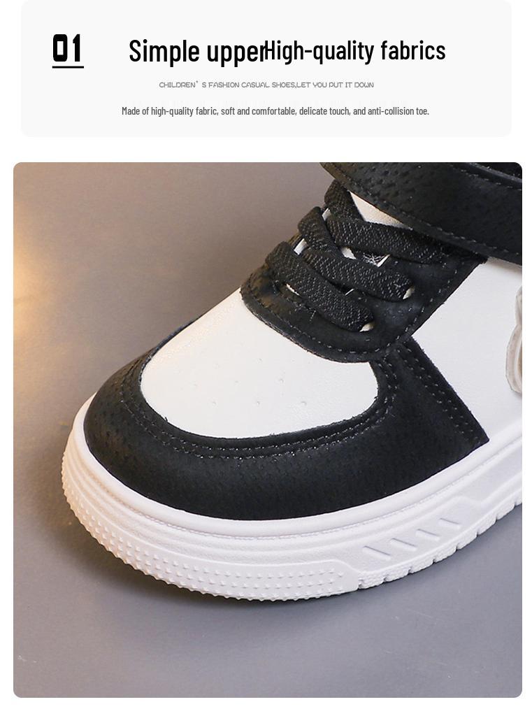 Girls' High-Top Canvas Shoes: Soft Sole, Shock-Absorbing, Anti-Slip Sports Sneakers for Toddlers & Kids - Autumn/Winter 2025 Collection.