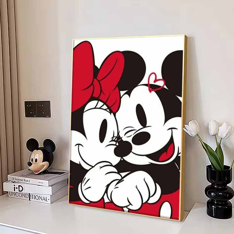 Disney Diamond Painting Set Mickey  Minnie Sweet Illustration Embroidery Wall Decoration Craft DIY Set Gift Handmade Crystal 5D Diamond