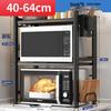 Two-Layer Telescopic Carbon Steel Microwave Oven Rack for Countertop Storage