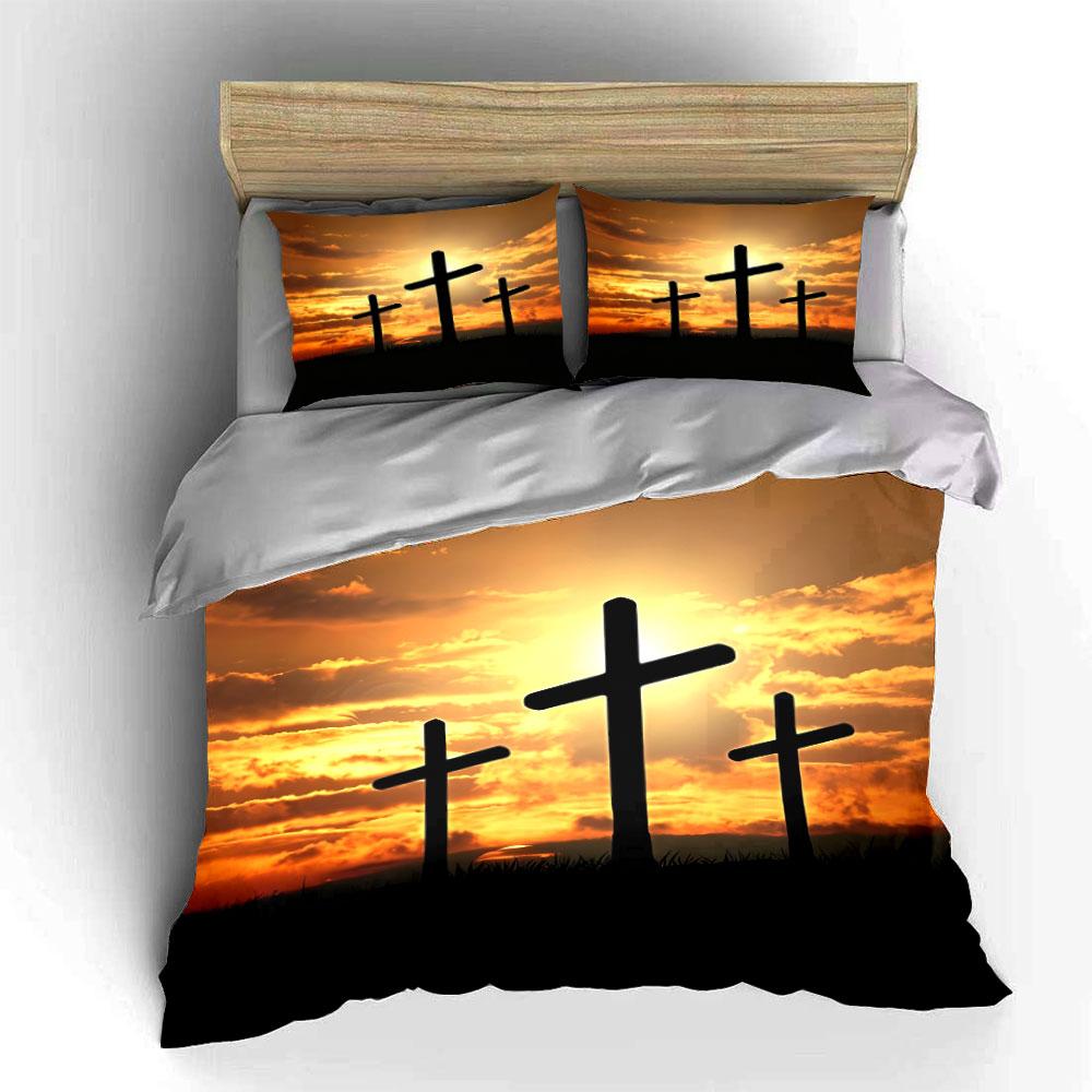 Sunset Crosses Home Decor Multiple Sizes Kid'S And Adults' Bedroom Exquisite 3Pc Bedding Set, Gift