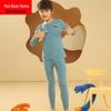 Hodohome Boys' Pure Cotton Warm Underwear & Pajama Set