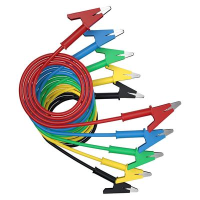 5 adet Timsah Klipsi Elektriksel Test Kabloları Çift Uçlu Timsah Kablosu Yalıtımlı Klipsler Test Esnek Bakır Kablo