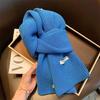 Korean Simple Shell Knitted Wool Scarf Women's Autumn and Winter Atmosphere Solid Color Versatile Warm Student Scarf Men