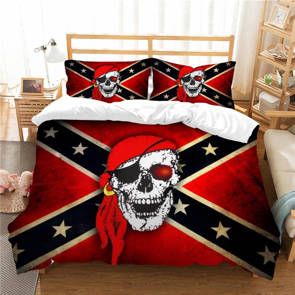 Bettwäsche-Set im Totenkopf-Stil, 3D-Schädel-Druck, Bettbezug, luxuriöses Heim-Bettwäsche-Set, Polyester-Bettwäsche, Anzug für Teenager, Einzelbett-Bettbezug-Set