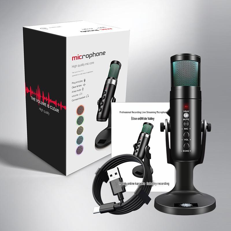 RGB Condenser Microphone for Gaming, Streaming, Karaoke, and Conferences