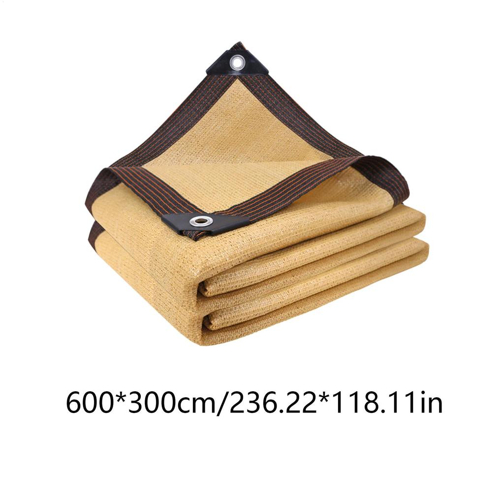 3/4/5/6 Meter Wide Beige Sunshade Awning UV Blocker Sun Shade Sail Netting Sun Shade Sail Heavy Duty Heat Insulation Mesh Tarp