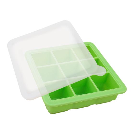 Large Silicone Ice Cube Mold with Lid 9-Cavity Sphere Mold for Whiskey Cocktails Easy-Release Leak-Proof Ice Tray for Freezer And Drinks