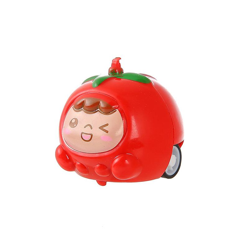 Creative Tomato Cartoon Design Mini Inertia Children Toy Car Entertainment For