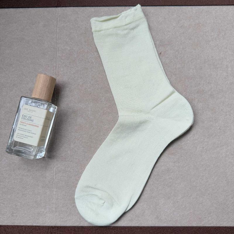 Leichte Kinder-Frotteesocken aus Seide für Frühling und Sommer mit kühlendem und atmungsaktivem Design, Wadenhöhe, einfarbig.