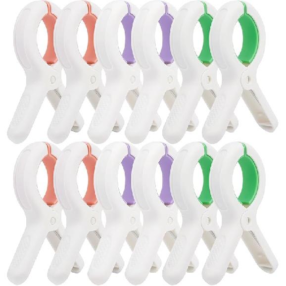 Beach Towel Clips for Chairs Cruise-Clothesp 12 pcs Heavy Duty Laundry Clamps Clothes Pegs Chair Clips Towel Holder Windproof Clothes P for Lounge