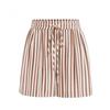 Summer Fashion Women's New Striped Printed Lace-up Casual Shorts