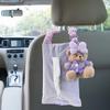 Tissue Box For Car Cartoon Tissue Storage In Car Plush Backseat Car Tissue Case Holder Multifunctional Tissue Box Storage For