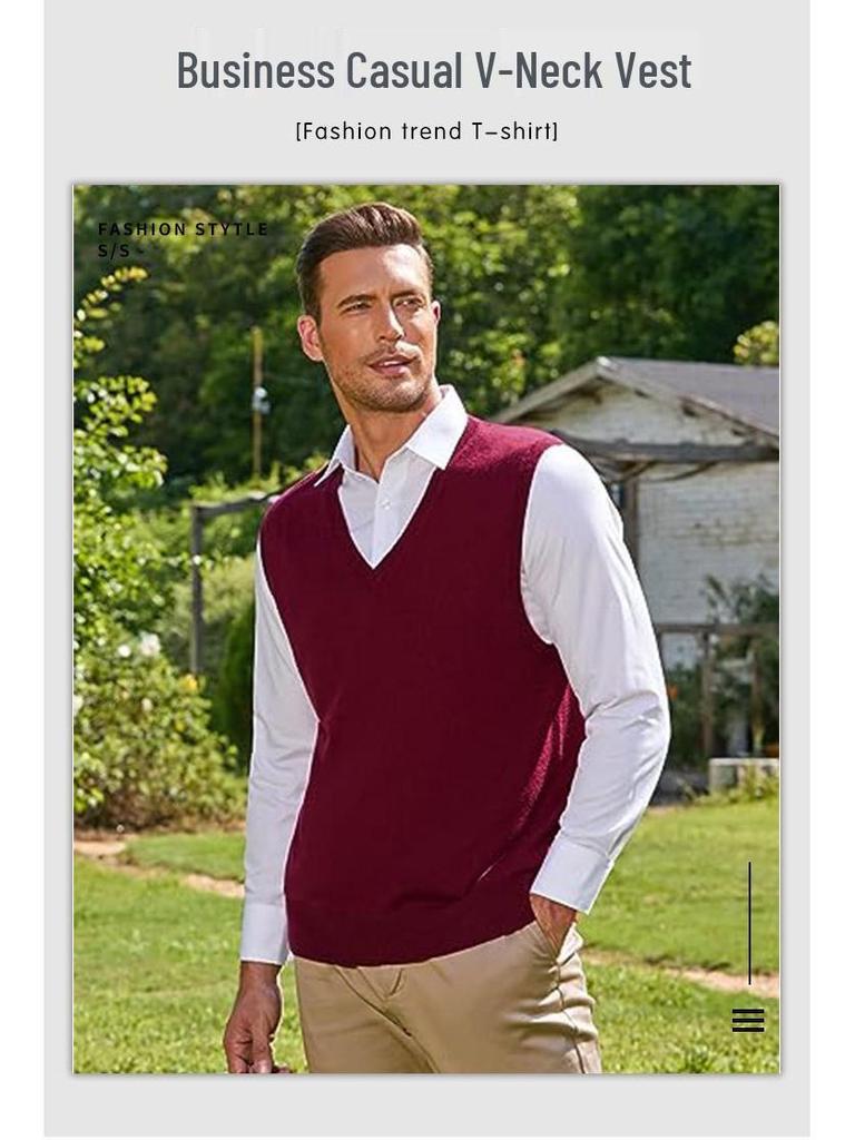 Men's Versatile Wool Blend Knit Vest - All-Season Bestseller