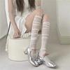 Summer Thin Breathable Mesh Knee Long Socks Mesh Stockings JK Lolita School Girls Solid Color Long Socks Women Stockings