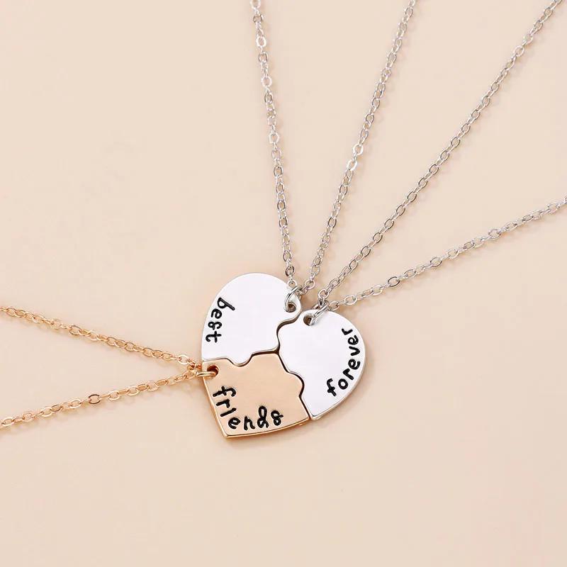 Lovecryst 3 Piezas/set Colgante de Sol Luna Estrella Collar Mejor Amiga Bff Amistad Collar de Pareja Joyería de Moda