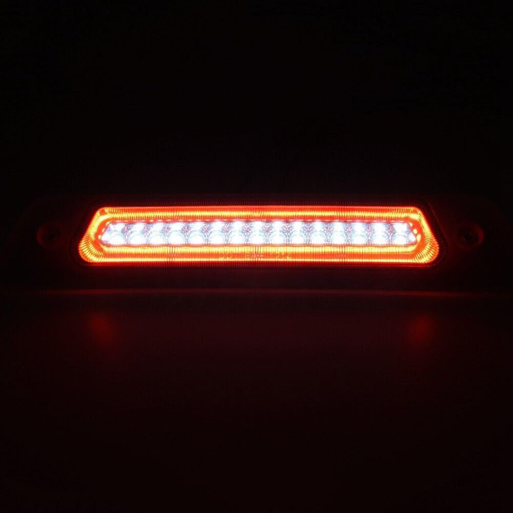 GRAND ORANGE LED 3rd Third Brake Light Compatible With 2009-2014 Ford F150 High Mount Rear Brake Stop Light Cargo Lamp Chrome Housing Clear Lens