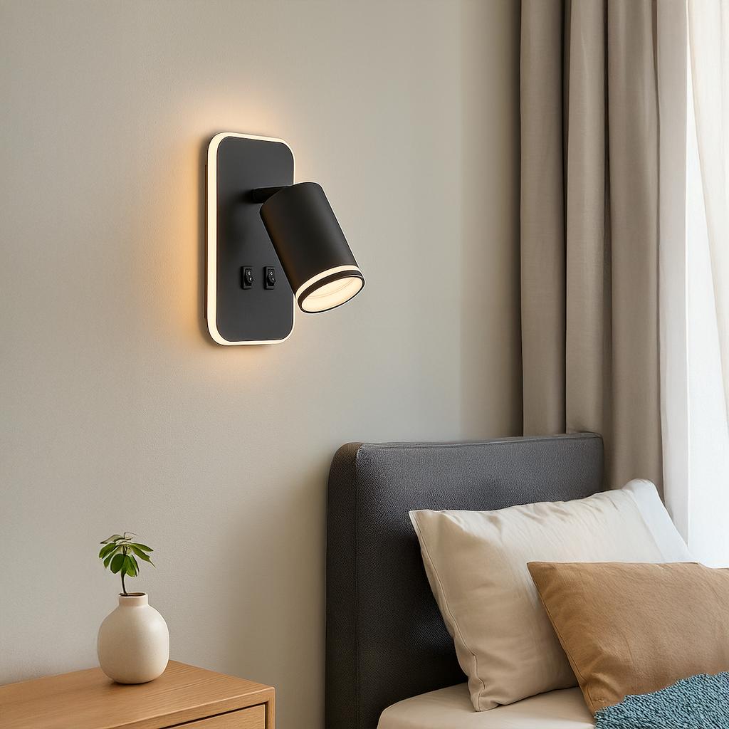 Oprawa Pipe Ring Kinkiet Czarny 1Xgu10 + Led 6W