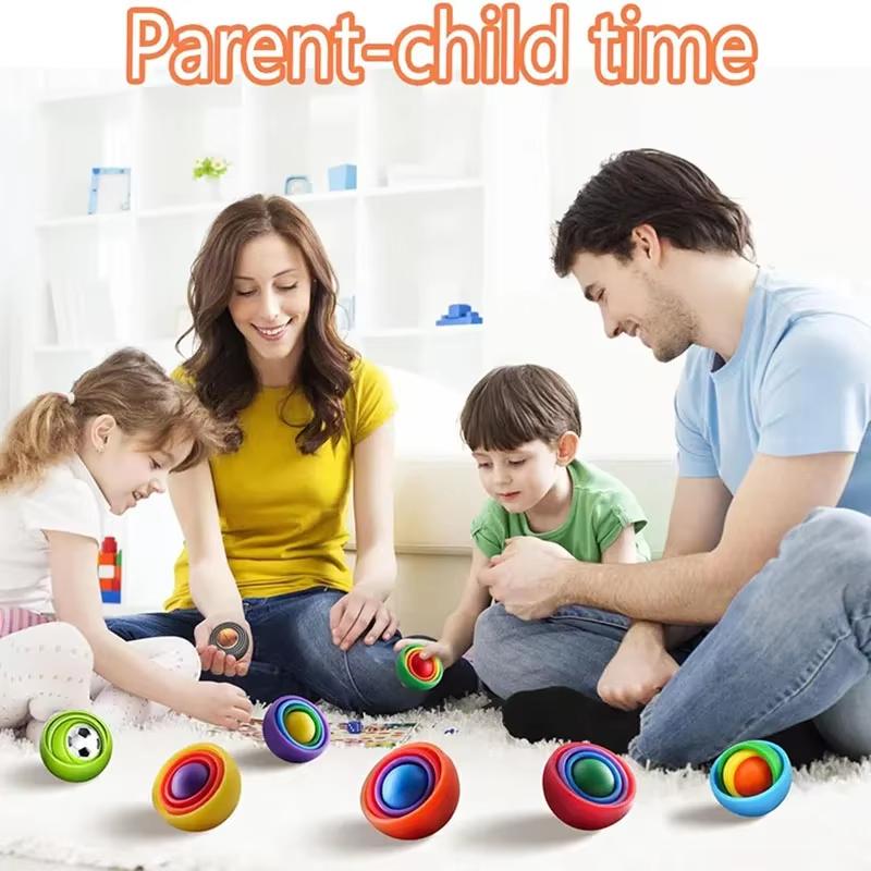 3D Rotating Ball Gyroscope Fidget Stress Relief Toy For Kids Teens Boy Girls Adult   Decompression Finger Gyro Spinner