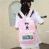 3Pcs/set Anime One Piece Anti-Theft Backpack Casual Daypack with Lunch Bag Pencil Case Back To School Daily Bookbag for Boy Girl Mochila Rucksack
