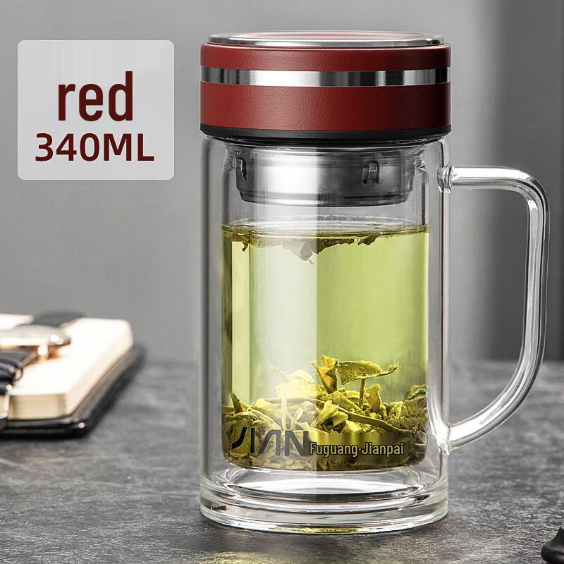 FUGUANG Zhixiang Double-Layer Glass Mug with Handle