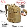 50L 1000D Nylon Wodoodporny Trekking Wędkarstwo Polowanie Torba Plecak Outdoor Wojskowe Plecaki Taktyczne Sport Camping Piesze Wycieczki