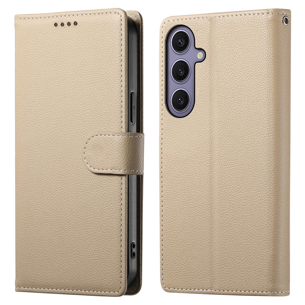 DF-012 For Samsung Galaxy S24 Case Litchi Texture Leather Wallet Stand Phone Cover