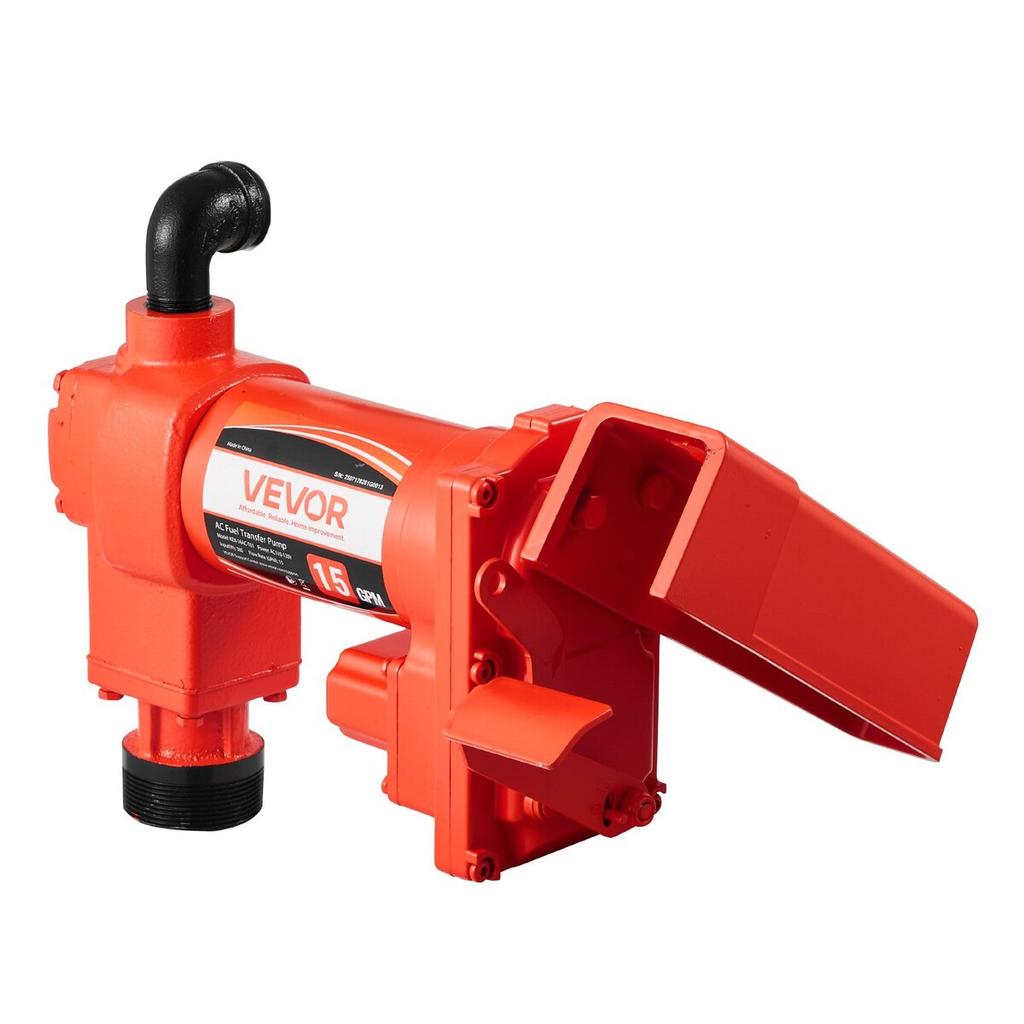 Kraftstoffförderpumpe 230V, 15 GPM 57 L/min, Wechselstrom Elektrische Ölpumpen, mit Automatischer Abschalt-Kraftstoffzapfpistole & Auslassschlauch, Hochdurchfluss-Kit für Benzin,