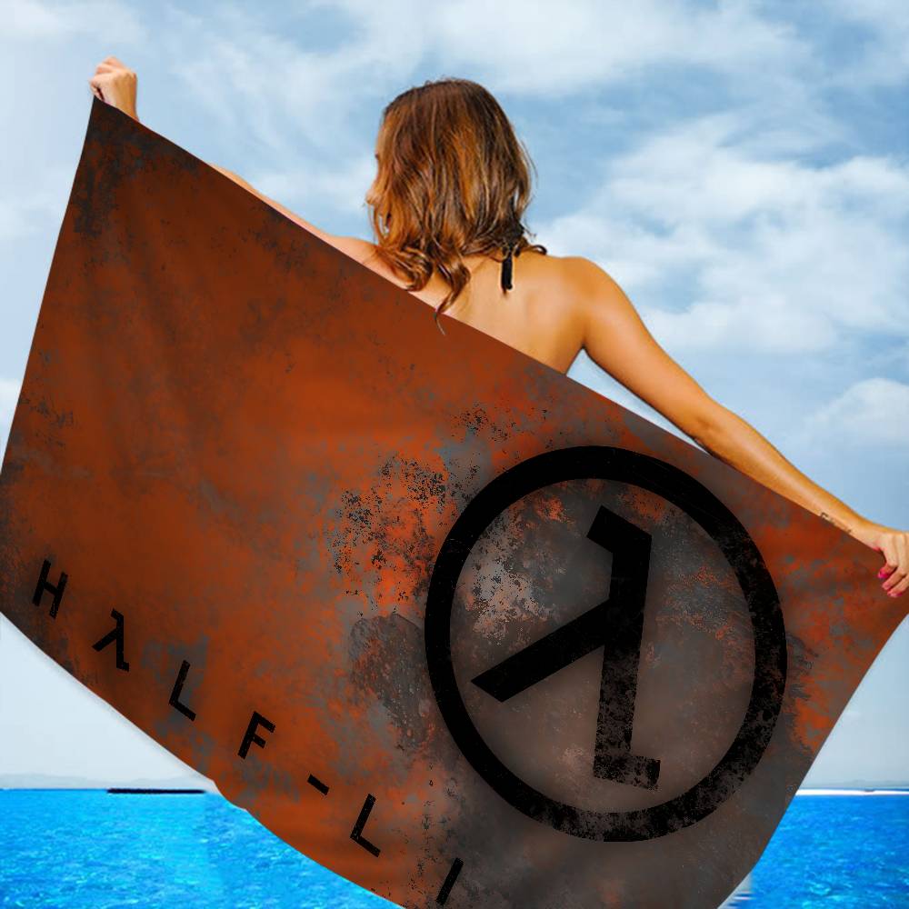 Game H-Half Life Anime Beach Swimming Towel Soft Absorbent Washcloth Children's Gifts for Kids Travel Camping Gym