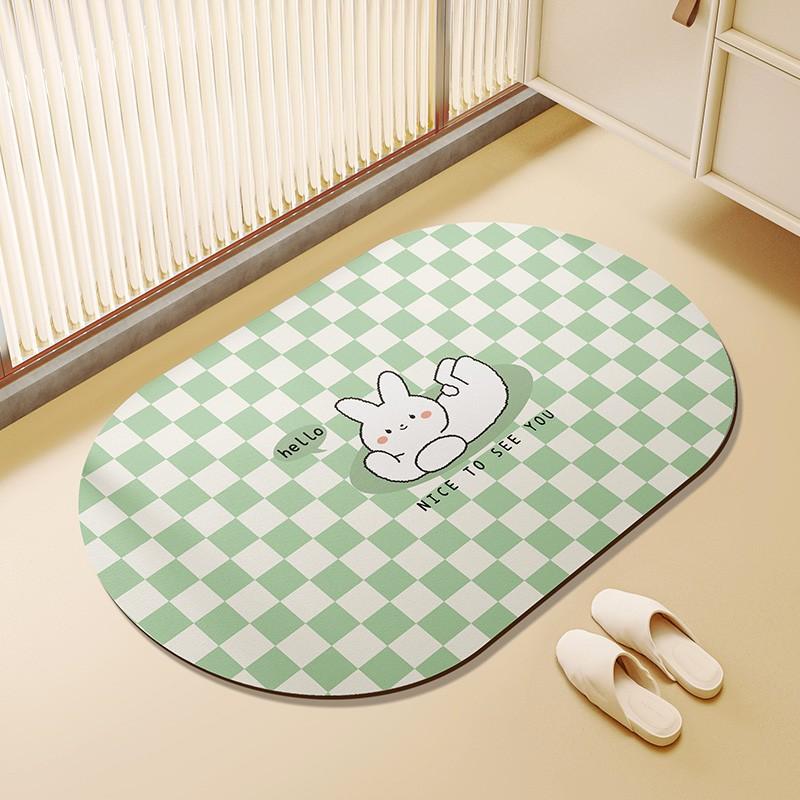 

Cartoon Bathroom Moisture Absorbing Floor Mat Soft Diatom Mud Household Bathroom Door Absorbing Mat Toilet Non-slip Foot Mat 40 * 60cm