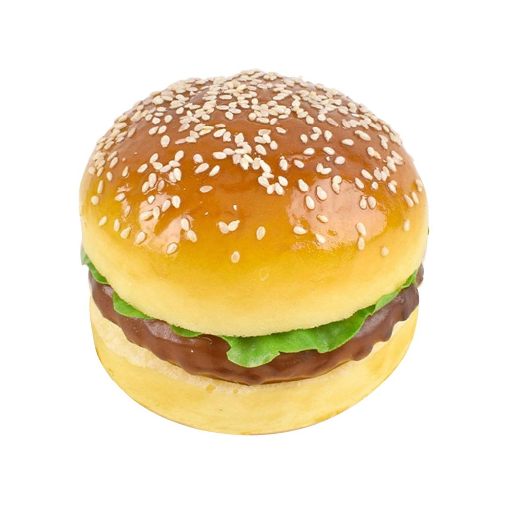Imitation Hamburger Bread Models Artificial Food Bread Model PU Texture Perfect for Home Decor and Party Displaying