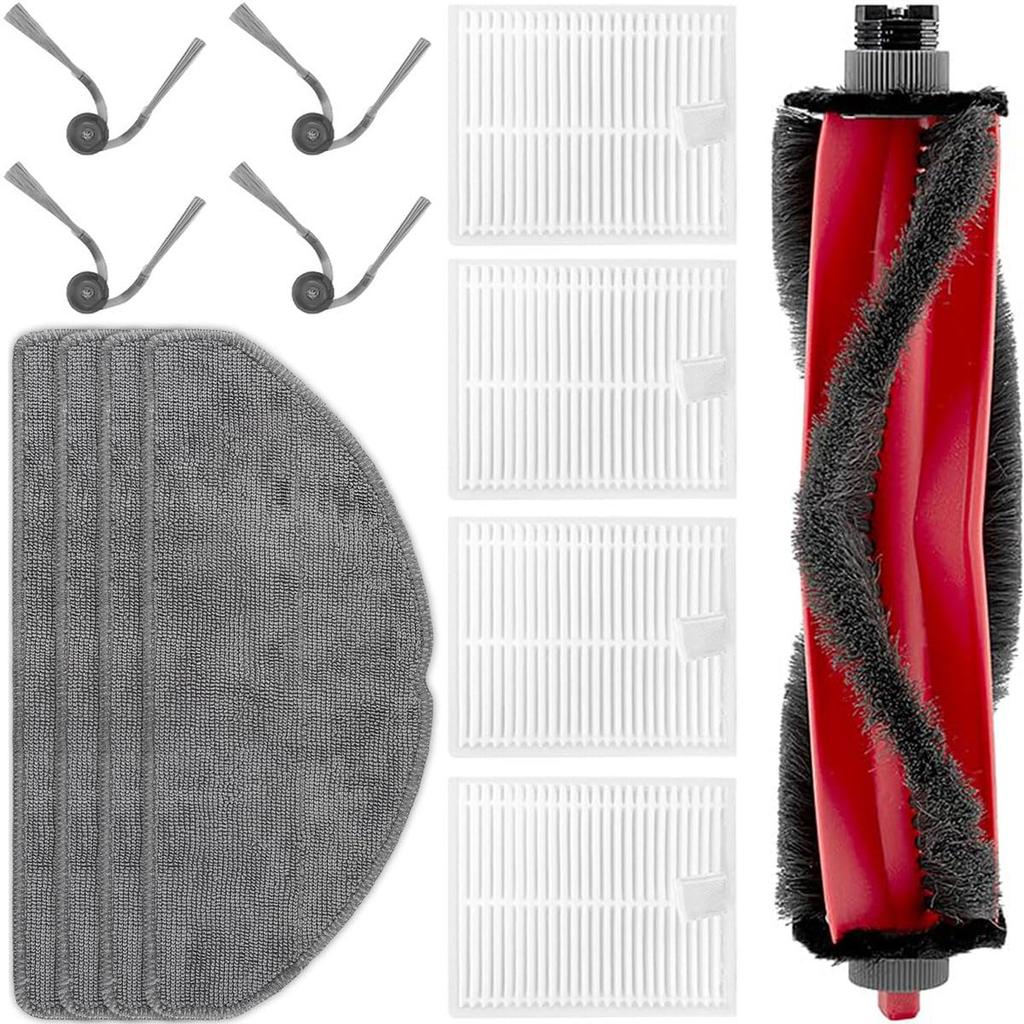 Roborock Q7B+ Robot Vacuum Cleaner Consumables: Replacement Parts for Roborock Q7B+: 1 Main Brush, 4 Side Brushes, 4 Filters, and 4 Mop Pads