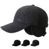 Middelaldrende baseballcaps herre høst vinter utendørs varm lue fløyel tykk bomullshette Ørebeskyttelse Peak Cap