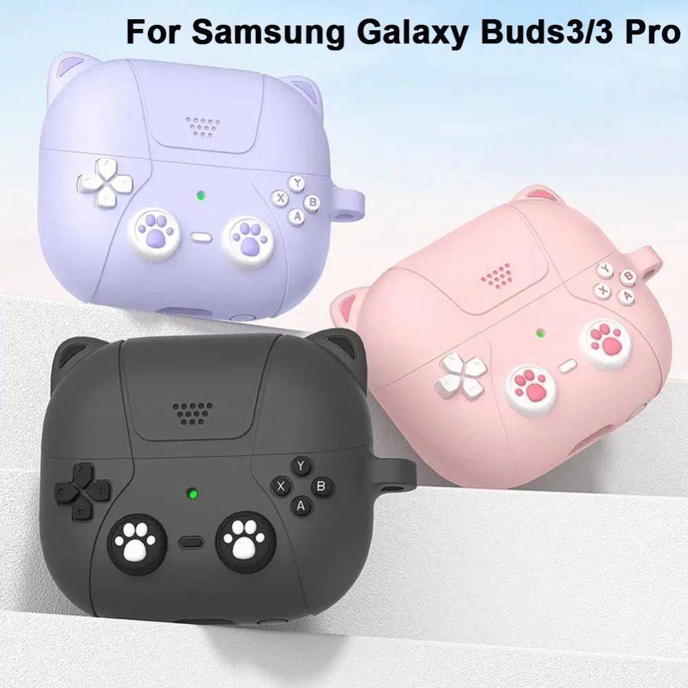 Husă de protecție din silicon 3D pentru pisici de desene animate pentru Samsung Galaxy Buds3/3 Pro