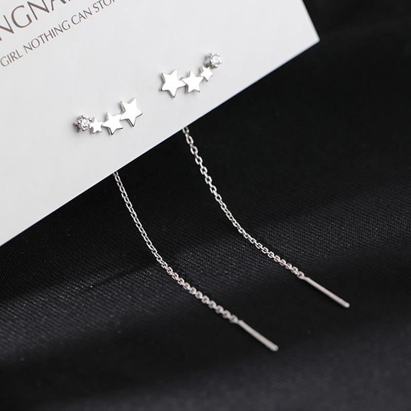 New Fashion Elegant Zircon Flower Long Earrings For Woman Ear Linetassel Earring Korean Jewelry Luxury Party Girl'S