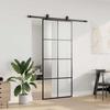 VidaXL Porte coulissante kit de quincaillerie noir 90x205 cm verre ESG, porte intérieure, porte de grange intérieure, porte 3375805