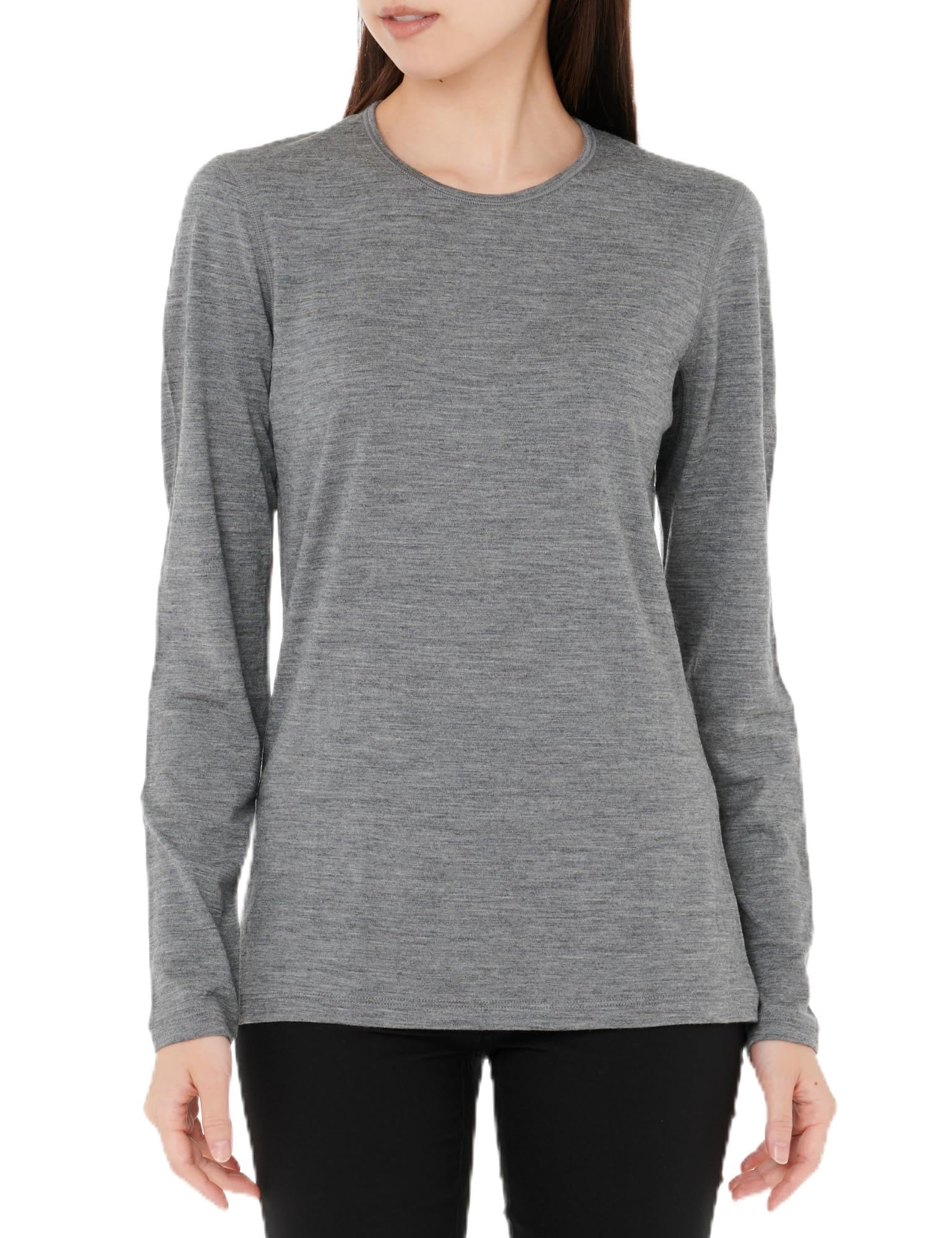 

Icebreaker W 200 Oasis LS Crewe Long Sleeve Gridstone Size XS Women s T-Shirt, Heather,